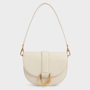 Charles & Keith Gabine Saddle Bag (Cream)
